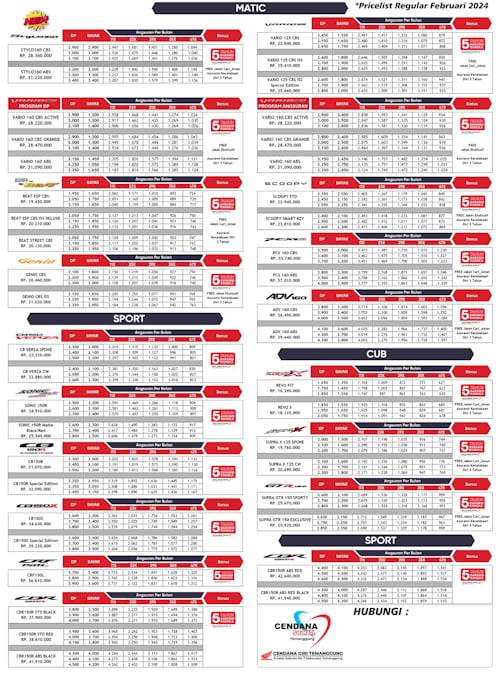 brosur promo motor honda temanggung